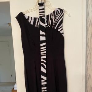 Cache dress with zebra trim and belt
